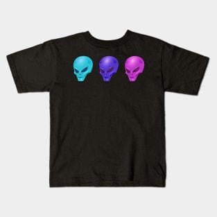 THREE COLORS ALIENS UFO FROM SPACE Kids T-Shirt